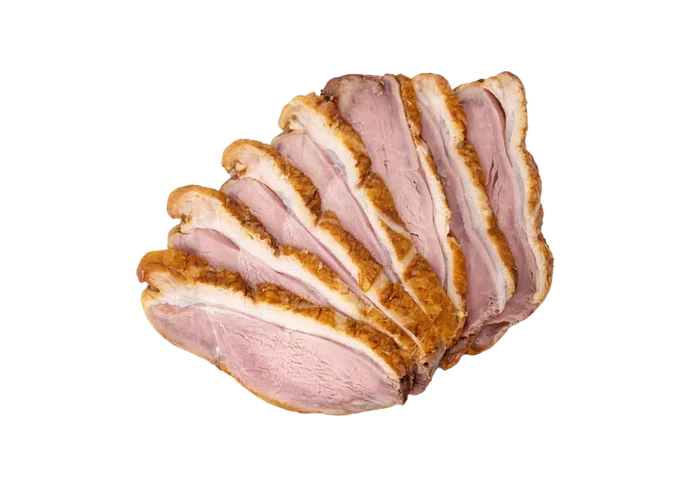 Stack of smoked meat slices